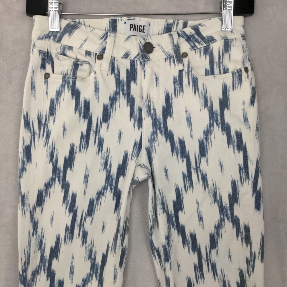 Paige Verdugo Ultra Skinny Jeans Women Sz 26 White Blue Stretch Coastal Cowgirl - Picture 3 of 13